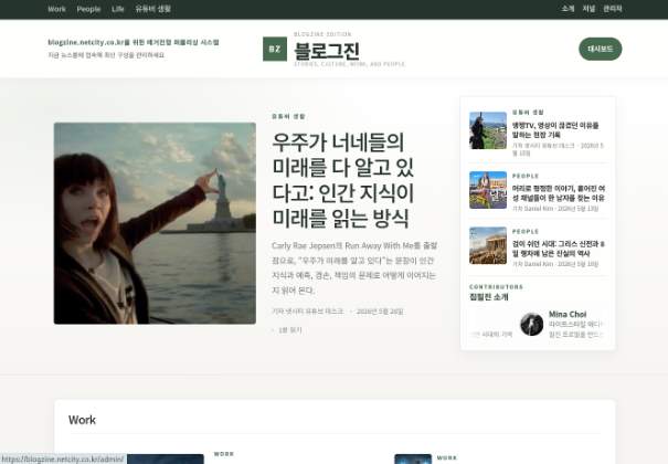 BLOGZINE 사이트 미리보기